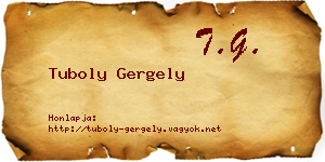 Tuboly Gergely névjegykártya