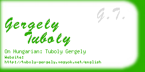 gergely tuboly business card